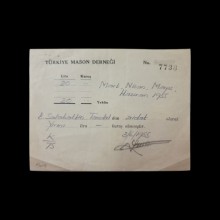 Türkiye Mason Derneği Para Makbuzu