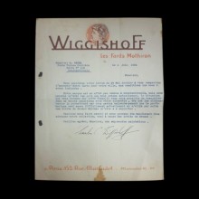 Taşbaskı Wiggishoff Firmasına Ait Belge